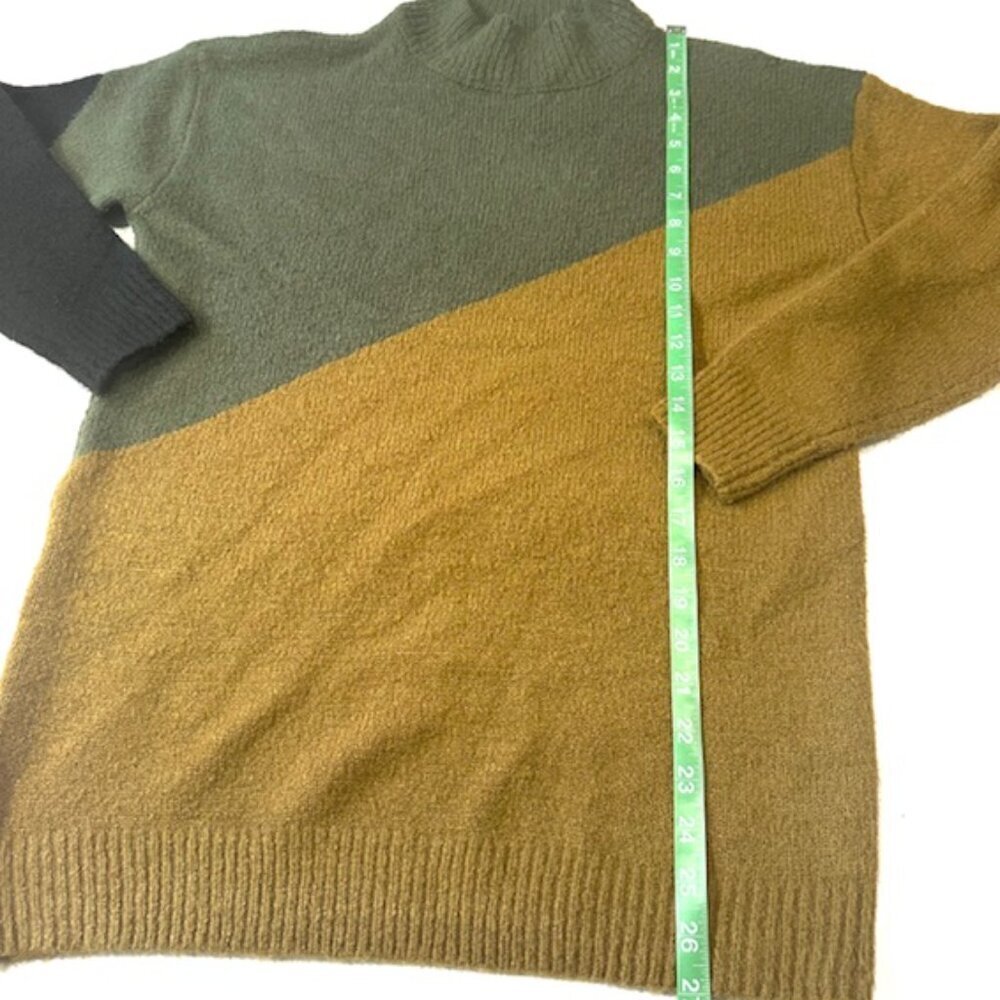 RDI Womens Sweater Long Sleeve Diagonal Color Blocked Brown Green Size XS/TP/XP - Picture 4 of 10